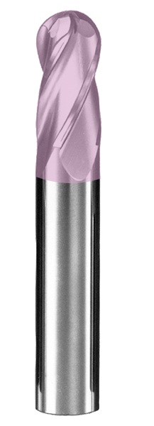 SGS 1/2" Dia, 4 Flute, Ball Nose End Mill - 39064
