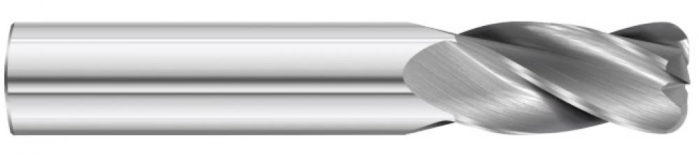 Fullerton Corner Radius End Mill: 3/4" Dia, 1-1/2" LOC, 4" OAL, .030" Corner Radius, 4 Flute, Uncoated, 33724