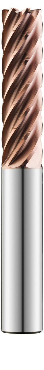 SGS Corner Radius End Mill: 1" Dia, 3" LOC, 6" OAL, .060" Corner Radius, 7 Flute, TM (Ti-NAMITE-M), Solid Carbide, 77319