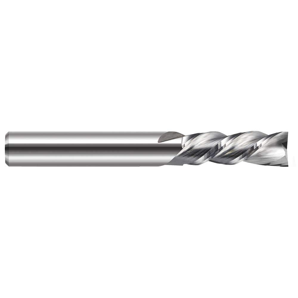 Harvey Tool Square End Mill: 3/16" Dia, .570" LOC, 2" OAL, 2 Flute, Uncoated, 775912