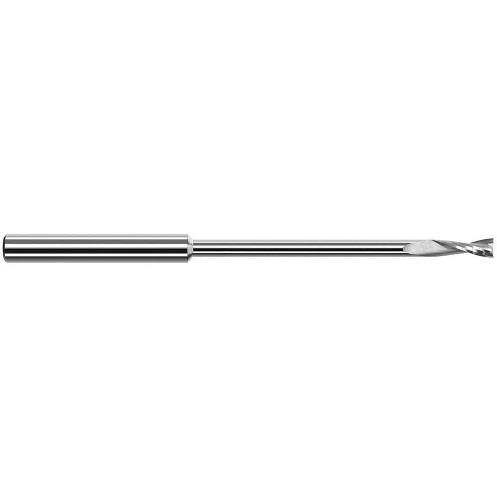 Harvey Tool Square End Mill: 1/32" Dia, 3/32" LOC, 1-1/2" OAL, .470" Reach, 2 Flute, Uncoated, 979731