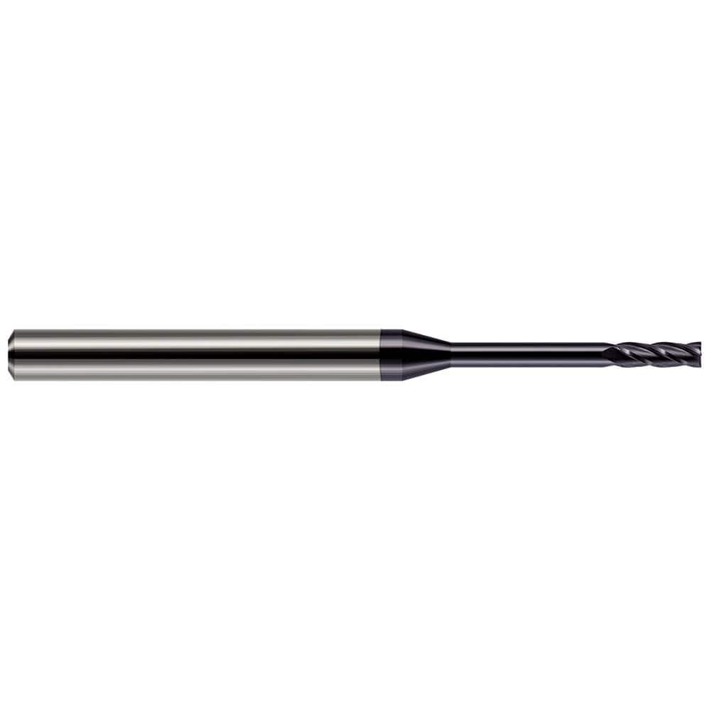 Harvey Tool Square End Mill: 3/16" Dia, .570" LOC, 3" OAL, 1-7/8" Reach, 4 Flute, AlTiN, 846212-C3