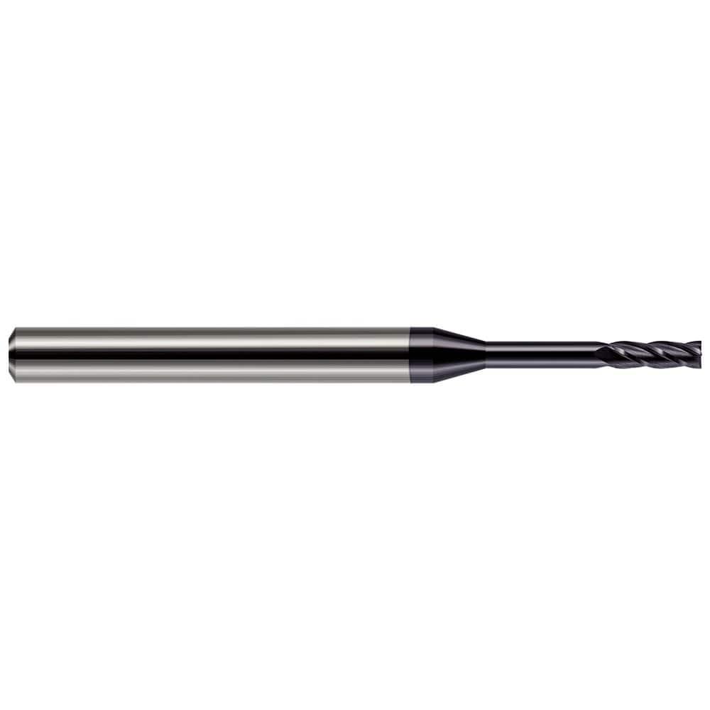 Harvey Tool Square End Mill: .060" Dia, .180" LOC, 1-1/2" OAL, 1/2" Reach, 4 Flute, AlTiN, 76460-C3