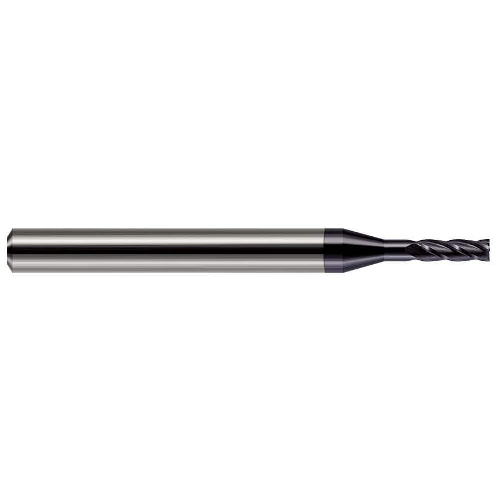 Harvey Tool Square End Mill: 1/64" Dia, .045" LOC, 1-1/2" OAL, 5/64" Reach, 2 Flute, AlTiN, 944515-C3