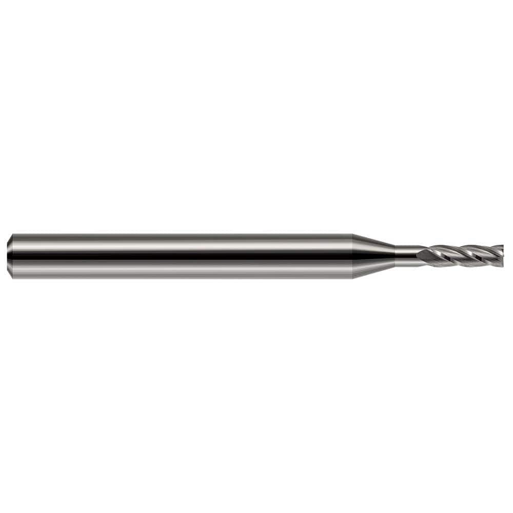 Harvey Tool Square End Mill: .035" Dia, .105" LOC, 1-1/2" OAL, 3/16" Reach, 4 Flute, Uncoated, 956835