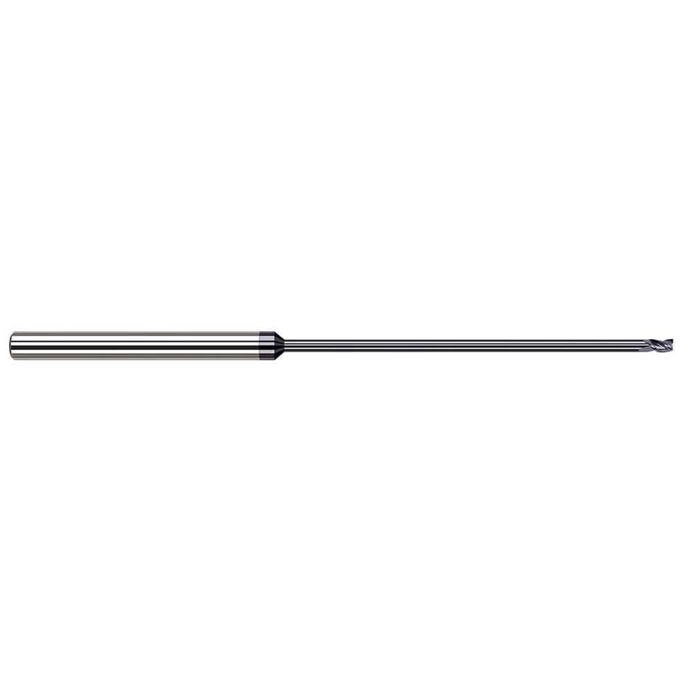 Harvey Tool Square End Mill: 1/16" Dia, 3/32" LOC, 3" OAL, 1-7/8" Reach, 3 Flute, AlTiN, 972062-C3
