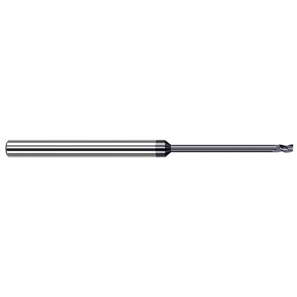 Harvey Tool Square End Mill: .055" Dia, .082" LOC, 2-1/2" OAL, .825" Reach, 3 Flute, AlTiN, 48955-C3