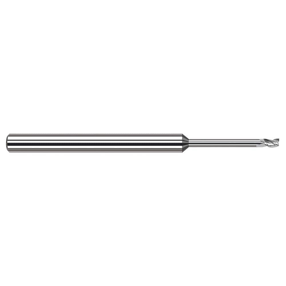 Harvey Tool Square End Mill: .050" Dia, .075" LOC, 2-1/2" OAL, 1/2" Reach, 3 Flute, Uncoated, 982150