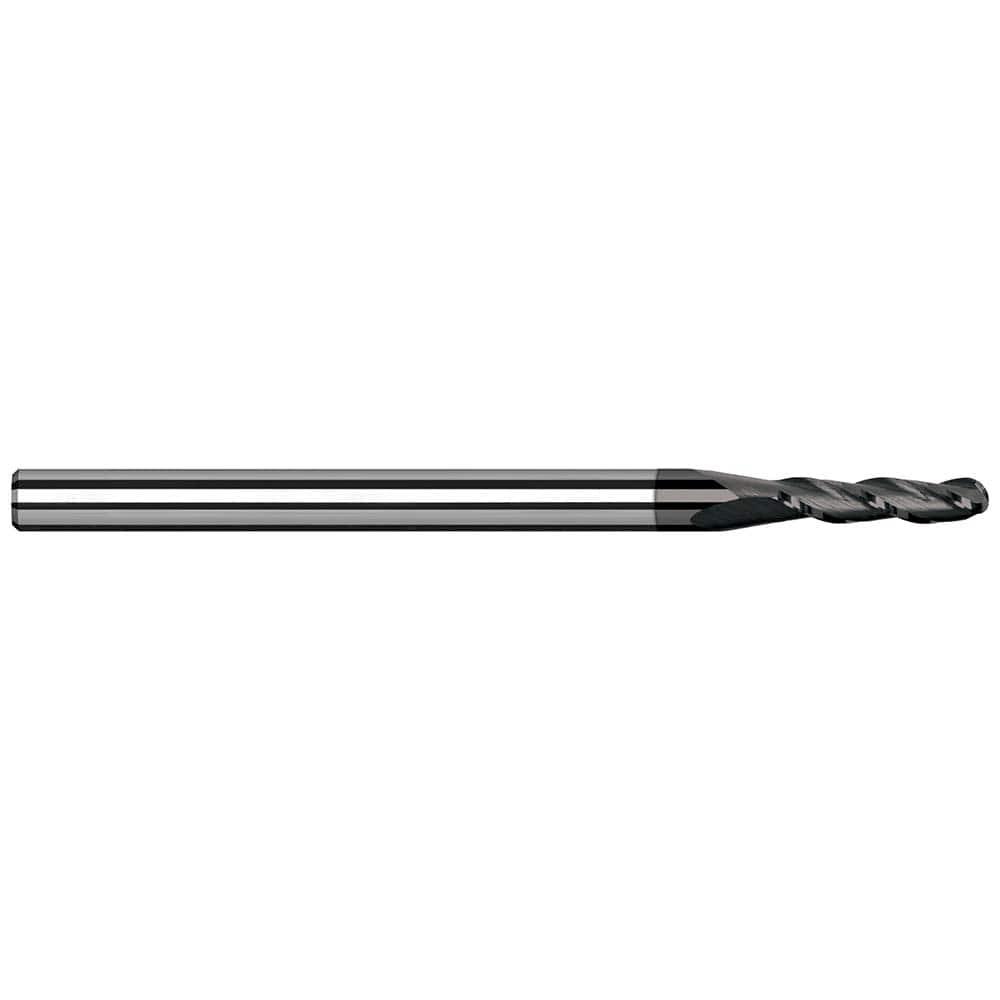Harvey Tool Ball End Mill: 1/8" Dia, 3/8" LOC, 1-1/2" OAL, 3 Flute, Amorphous Diamond, 989808-C4