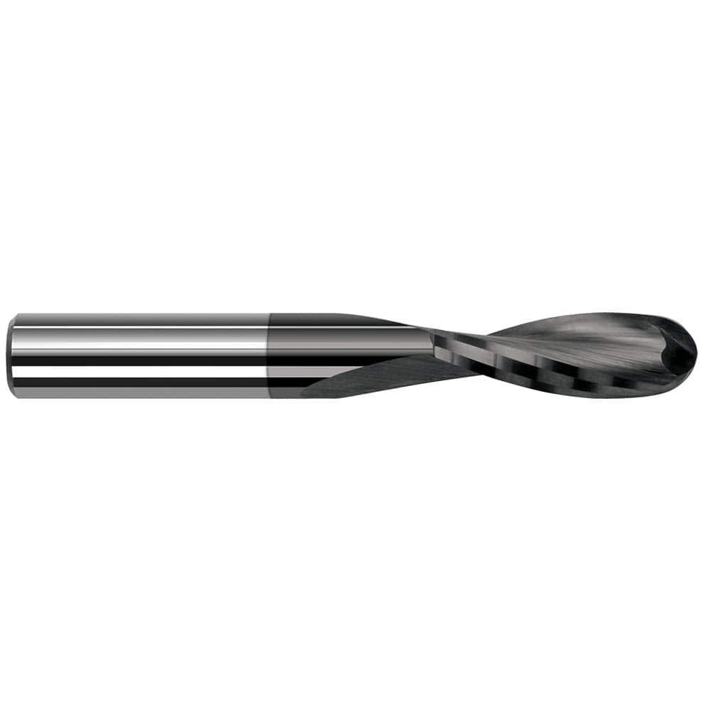 Harvey Tool Ball End Mill: 1/4" Dia, 1-1/4" LOC, 3" OAL, 2 Flute, Amorphous Diamond, 71416-C4
