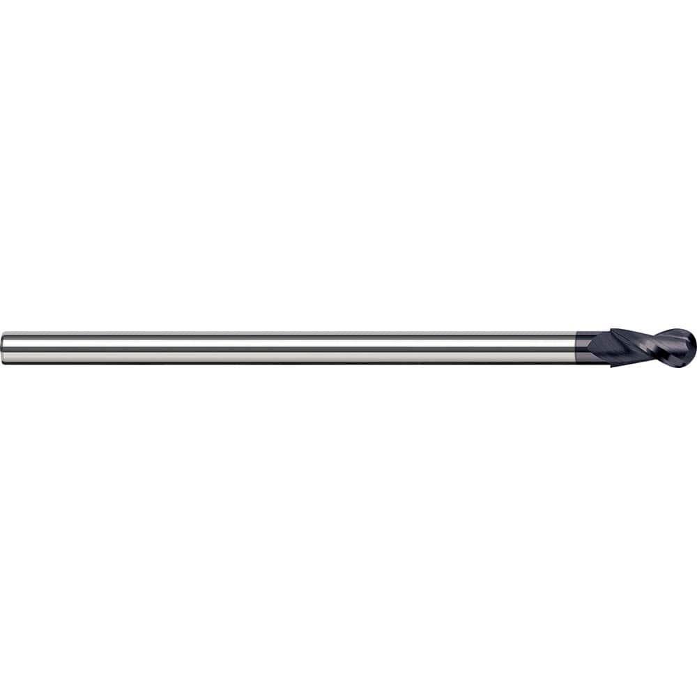 Harvey Tool Ball End Mill: 1/4" Dia, 3/8" LOC, 3" OAL, 4 Flute, AlTiN, 804216-C3