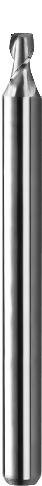 SGS Square End Mill: 1.90mm Dia, 5.70mm LOC, 38.00mm OAL, 2 Flute, Bright/Uncoated, Solid Carbide, 01840