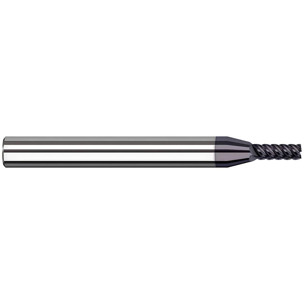 Harvey Tool Corner Radius End Mill: 1/32" Dia, 3/32" LOC, 1-1/2" OAL, .005" Corner Radius, 6 Flute, AlTiN Nano, 873031-C6