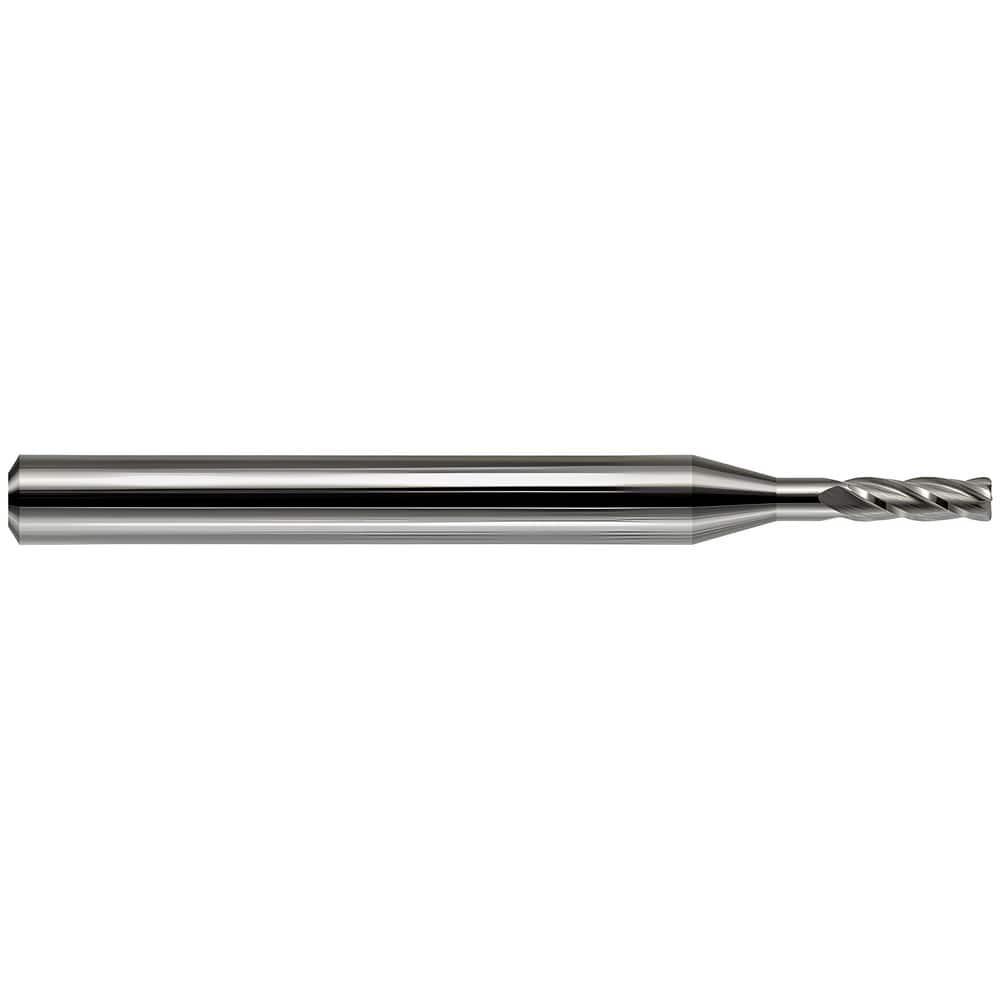 Harvey Tool Corner Radius End Mill: 1/8" Dia, 3/8" LOC, 1-1/2" OAL, .010" Corner Radius, 5/8" Reach, 2 Flute, Uncoated, 865008
