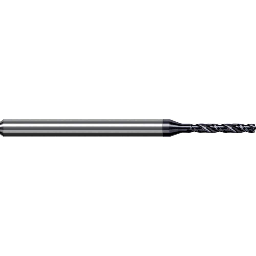 Harvey Tool Micro Drill: 0.889mm Dia, 6.00mm Flute Length, 50.00mm OAL, 140° Point, AlTiN Nano, BGN0350-C6