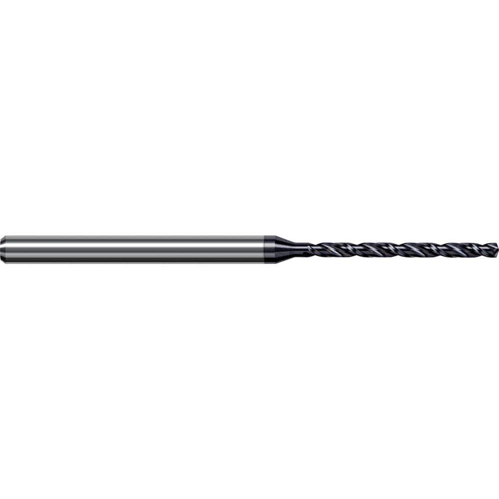 Harvey Tool Micro Drill: 0.914mm Dia, 12.50mm Flute Length, 50.00mm OAL, 140° Point, AlTiN Nano, EFG0360-C6