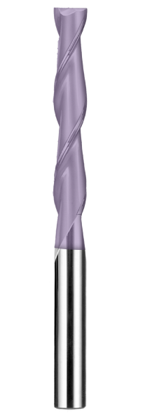 SGS Square End Mill: 1/4" Dia, 1-1/2" LOC, 4" OAL, 2 Flute, TiCN (Ti-NAMITE-C), Solid Carbide, 31950