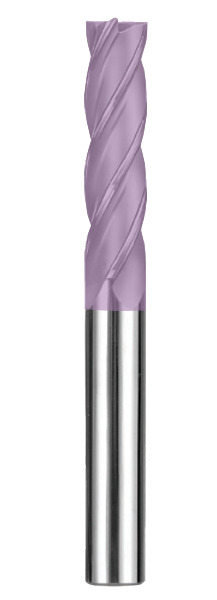 SGS Square End Mill: 3/8" Dia, 1-1/8" LOC, 3" OAL, 4 Flute, TiCN (Ti-NAMITE-C), Solid Carbide, 31741