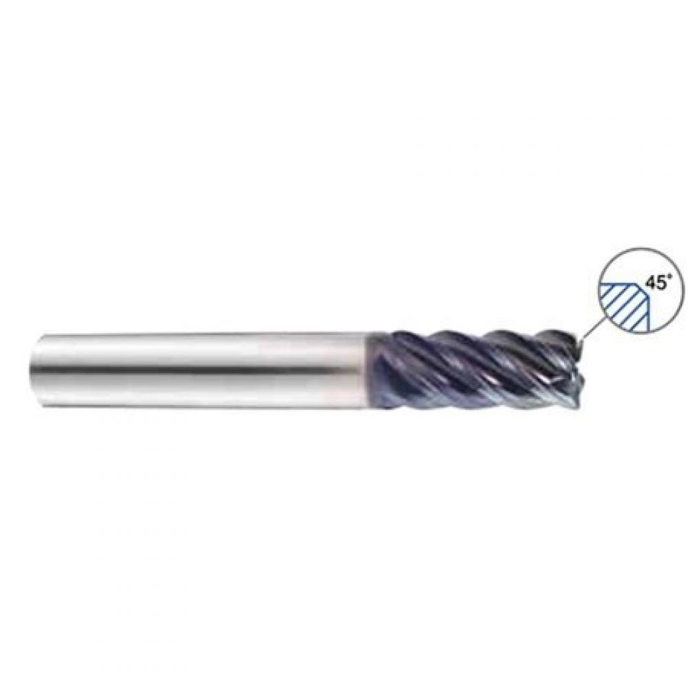YG-1 Square End Mill: 8.00mm Dia, 19.00mm LOC, 63.00mm OAL, 5 Flute, GMG27080