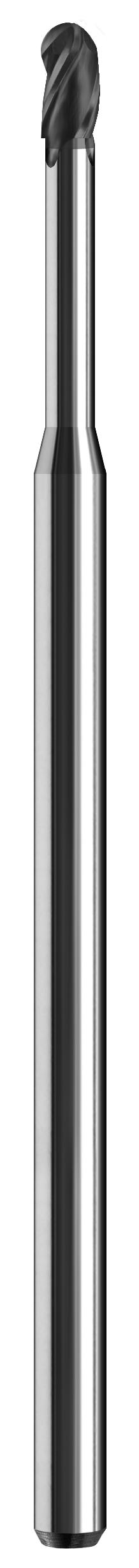 SGS Ball End Mill: .090" Dia, .135" LOC, 3" OAL, 1.800" Reach, 3 Flute, AlTiN (Ti-NAMITE-A), Solid Carbide, 03960