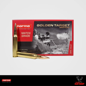 300 PRC Norma Golden Target 220gr HPBT 20-round ammunition pack with premium, precision-annealed Norma brass, available at Townsville Gun 300 PRC Norma Golden Target 220gr HPBT 20-round ammunition pack with premium, precision-annealed Norma brass, available at Townsville Gun