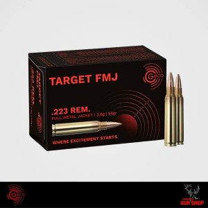 223REM GECO Target 55gr FMJ 50PK ammunition, available at Townsville Gun Shop. European-made for accurate, reliable performance in target shooting and training. 223REM GECO Target 55gr FMJ 50PK ammunition, available at Townsville Gun Shop. European-made for accurate, reliable performance in target shooting and training.