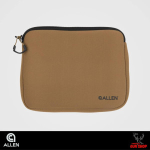 Allen 9-Inch Pistol Pouch in durable neoprene, Flat Dark Earth colour, with zip closure for handgun storage and transport – available at Townsville Gun Shop Australia. Allen 9-Inch Pistol Pouch in durable neoprene, Flat Dark Earth colour, with zip closure for handgun storage and transport – available at Townsville Gun Shop Australia.