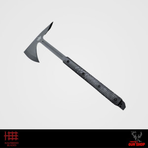 High-quality image of the Halfbreed Blades Black MIK-04 SOFMAK infantry knife with black Teflon-coated blade and G10 handle, displayed with its injection-moulded sheath, available at Townsville Gun Shop. High-quality image of the Halfbreed Blades Black MIK-04 SOFMAK infantry knife with black Teflon-coated blade and G10 handle, displayed with its injection-moulded sheath, available at Townsville Gun Shop.
