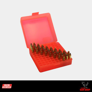 MTM - Rimfire Ammo Box - 100 Round - Clear Red - P-100-22M-29 - Townsville Gun Shop MTM - Rimfire Ammo Box - 100 Round - Clear Red - P-100-22M-29 - Townsville Gun Shop