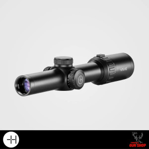 HAWKE VANTAGE WA 1-8x24 30MM Riflescope 14401 with matte black finish, side view showing adjustment turrets and Hawke branding — Townsville Gun Shop Australia HAWKE VANTAGE WA 1-8x24 30MM Riflescope 14401 with matte black finish, side view showing adjustment turrets and Hawke branding — Townsville Gun Shop Australia
