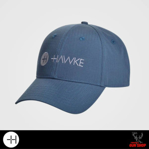 Front view of Hawke Strapback Ripstop Cap in Marine Blue with embroidered Hawke logo — available at Townsville Gun Shop Australia Front view of Hawke Strapback Ripstop Cap in Marine Blue with embroidered Hawke logo — available at Townsville Gun Shop Australia