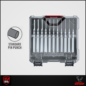 Real Avid Accu-Punch 11-Piece Standard Pin Punch Set (SKU: AVAPK-S) – precision steel punches with ergonomic grips and bench tray. Available at Townsville Gun Shop. Real Avid Accu-Punch 11-Piece Standard Pin Punch Set (SKU: AVAPK-S) – precision steel punches with ergonomic grips and bench tray. Available at Townsville Gun Shop.