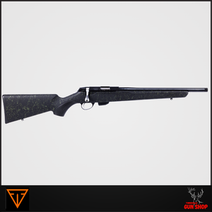 T1XMTRREM22LR – Tikka T1x MTR Roughtech .22LR rifle with 20" barrel and Emerald Green textured stock, shown with bolt and magazine installed. T1XMTRREM22LR – Tikka T1x MTR Roughtech .22LR rifle with 20" barrel and Emerald Green textured stock, shown with bolt and magazine installed.