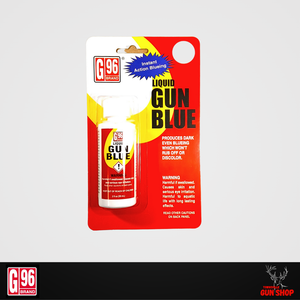 G96 Liquid Gun Blue 59ml (G96-1069) – cold blue solution in a small bottle, ideal for firearm touch-ups and minor refinishing work. G96 Liquid Gun Blue 59ml (G96-1069) – cold blue solution in a small bottle, ideal for firearm touch-ups and minor refinishing work.
