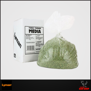 Lyman Corn Cob Plus Media 10 lb LY‑M10 in a large resealable plastic tub, ready for use in reloading brass tumblers Lyman Corn Cob Plus Media 10 lb LY‑M10 in a large resealable plastic tub, ready for use in reloading brass tumblers