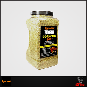 Lyman Corn Cob Plus Media 4.5 lb LY-M6 in resealable container, suitable for cleaning and polishing brass in vibratory tumblers