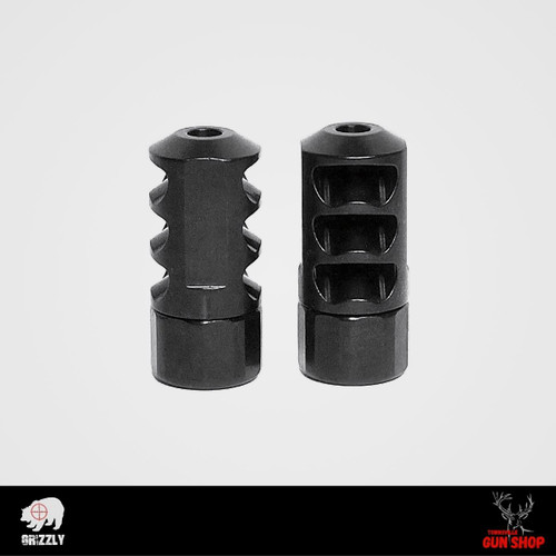 Grizzly Eliminator Muzzle Brake 1/2x28 GE12X28 recoil reducer for .22 calibre rifles e.g. .204 Ruger, .223REM, .22LR and 22-250REM.