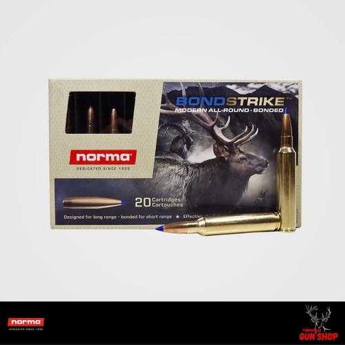300 PRC Norma Bondstrike Extreme 180gr polymer tip bonded-core hunting ammunition in 20-round pack with premium Norma brass, available at Townsville Gun Shop.