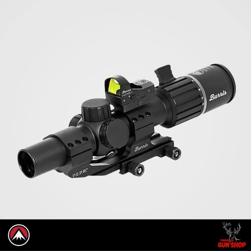 High-quality Burris RT-6 1-6x24mm rifle scope with Ballistic AR reticle, paired with FastFire 3 red dot and Burris P.E.P.R. mount. Complete competition optic package, available at Townsville Gun Shop Australia.