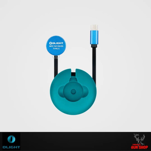 Olight MCC 1A USB-C Magnetic Charging Cable with coiled storage holder - Townsville Gun Shop