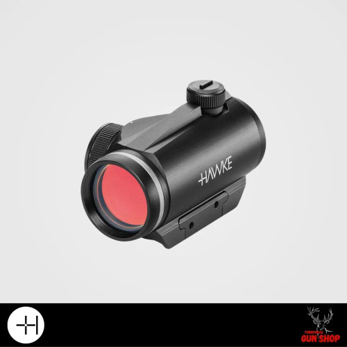 Front view of Hawke Vantage Red Dot 1x30 showing 30mm objective and red‑tinted lens — available at Townsville Gun Shop Australia Front view of Hawke Vantage Red Dot 1x30 showing 30mm objective and red‑tinted lens — available at Townsville Gun Shop Australia