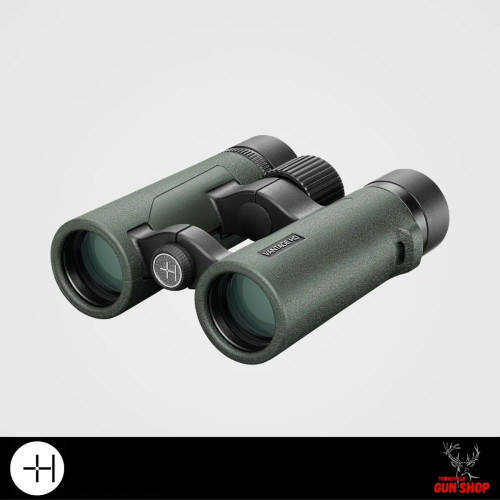Front angle of Hawke Vantage HD 8x34 Binocular in green with central focus wheel — available at Townsville Gun Shop Australia Front angle of Hawke Vantage HD 8x34 Binocular in green with central focus wheel — available at Townsville Gun Shop Australia