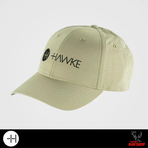 Front view of Hawke Strapback Ripstop Cap in Light Stone with embroidered Hawke logo — available at Townsville Gun Shop Australia Front view of Hawke Strapback Ripstop Cap in Light Stone with embroidered Hawke logo — available at Townsville Gun Shop Australia