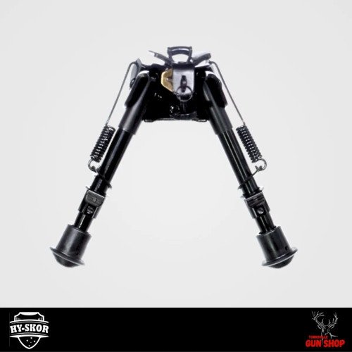 HY-SKOR 6-9 Inch Rifle Bipod Swivel — Spring-Loaded Legs with Sling Stud Mount
