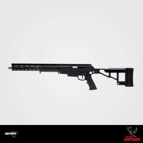 SCSA Taipan-X 223REM rifle with fixed stock in Armour Black — WA compliant straight-pull pump action for Australian shooters