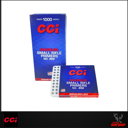 CCI SMALL MAGNUM RIFLE PRIMERS #450 100PK CCI SMALL MAGNUM RIFLE PRIMERS #450 100PK