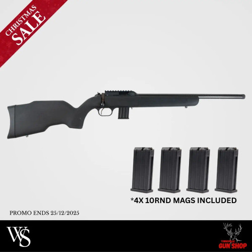 Webley & Scott Xocet .22LR rifle with carbon barrel and four 10-round magazines 4X magazine promotion