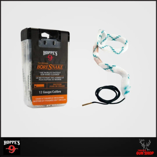 Hoppe’s Boresnake 12-gauge shotgun cleaner HP24035D coiled with bronze brush section