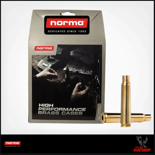 Norma unprimed brass 223 Remington 50 pack front packaging view