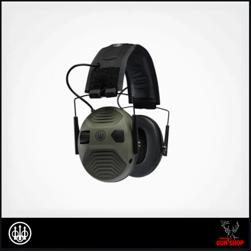 Beretta electronic earmuffs in Green with padded ear cups and cushioned headband